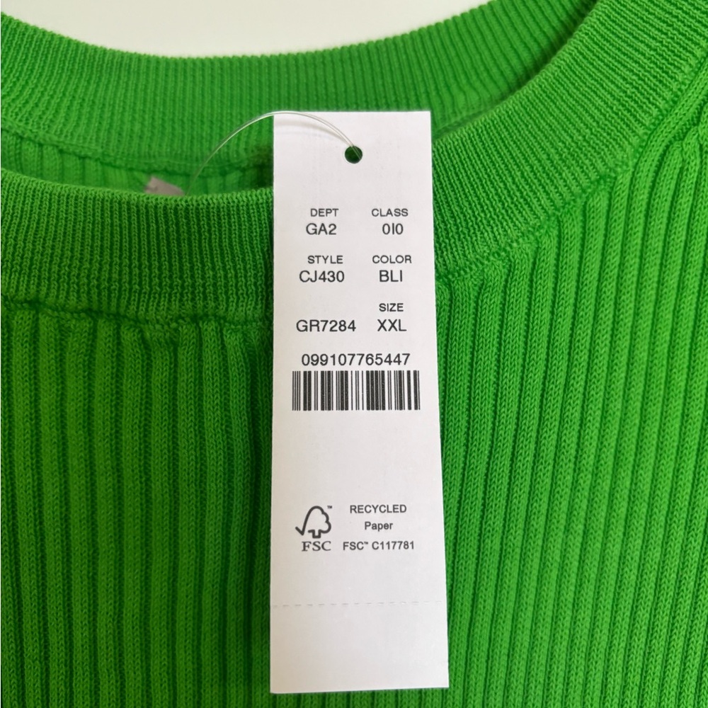 NWT. J Crew Bright Green Ruffle Trim Shell - Picture 2 of 5